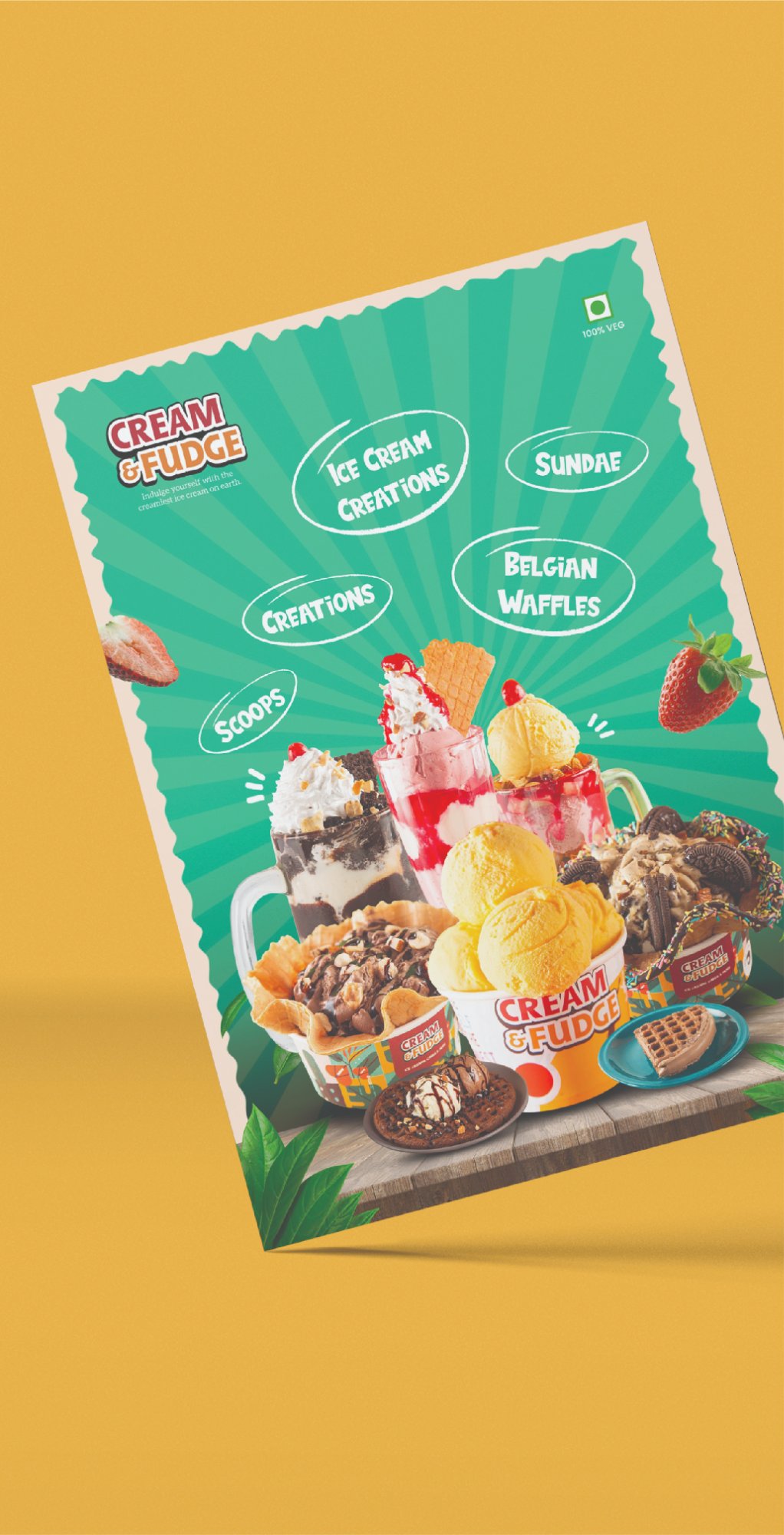Cream & Fudge grand opening flyers by Fourart