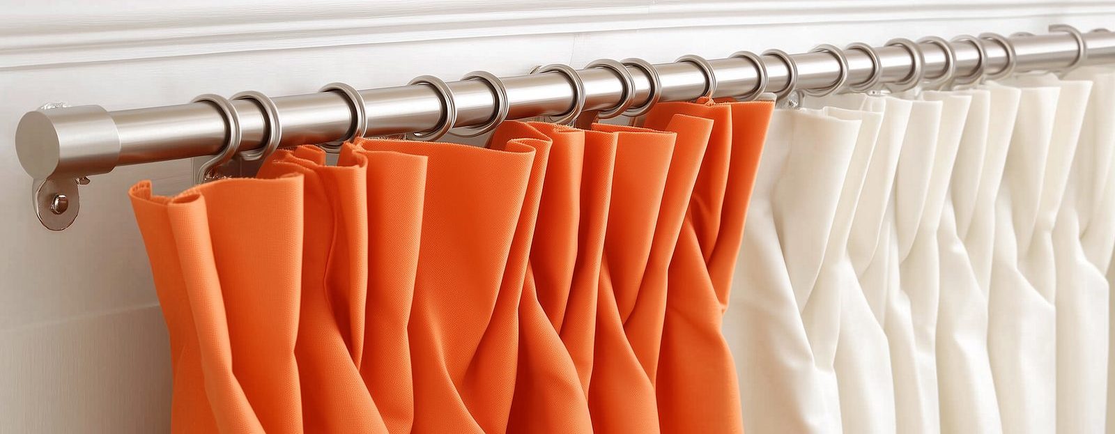 Decorative rod and orange drapery